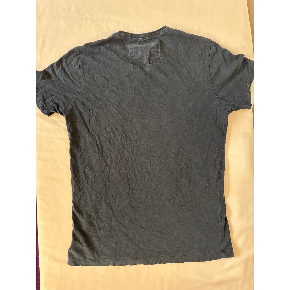 Aeropostale Mens V-Neck Graphic Tee Faded Navy Blue Distressed Logo Small - Picture 8 of 9